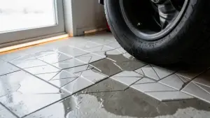 układanie płytek w kopertę w garażu