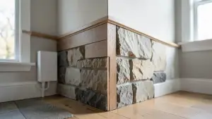 wykończenie kominka narożnego